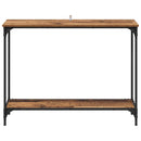 vidaXL Konzolasztal polcokkal Régi fa 101 x 30.5 x 75 cm Faanyag
