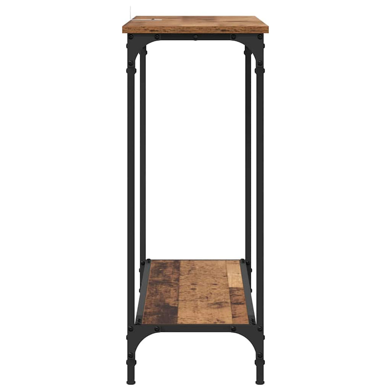 vidaXL Konzolasztal polcokkal Régi fa 101 x 30.5 x 75 cm Faanyag