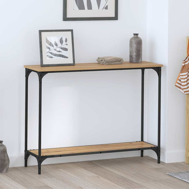 vidaXL Konzolasztal kézműves tölgy 101 x 30.5 x 75 cm Faanyag