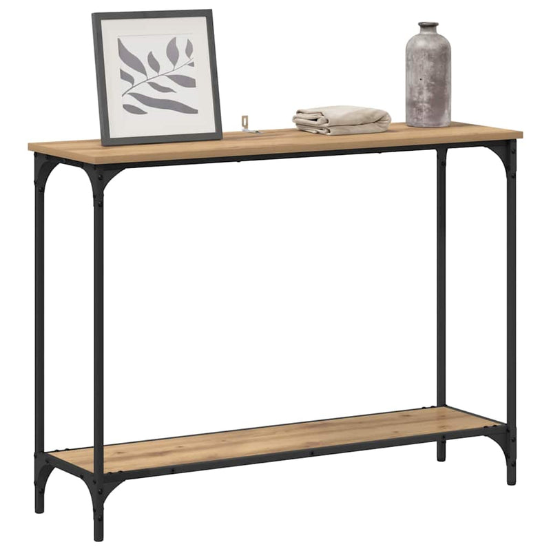 vidaXL Konzolasztal kézműves tölgy 101 x 30.5 x 75 cm Faanyag