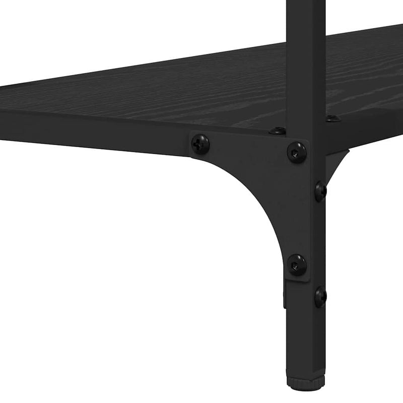 vidaXL Konzolasztal polcokkal Musta tammi 101 x 30.5 x 75 cm Faanyag