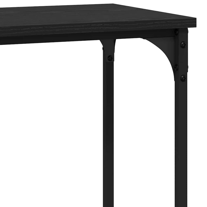 vidaXL Konzolasztal polcokkal Musta tammi 101 x 30.5 x 75 cm Faanyag