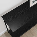 vidaXL Konzolasztal polcokkal Musta tammi 101 x 30.5 x 75 cm Faanyag