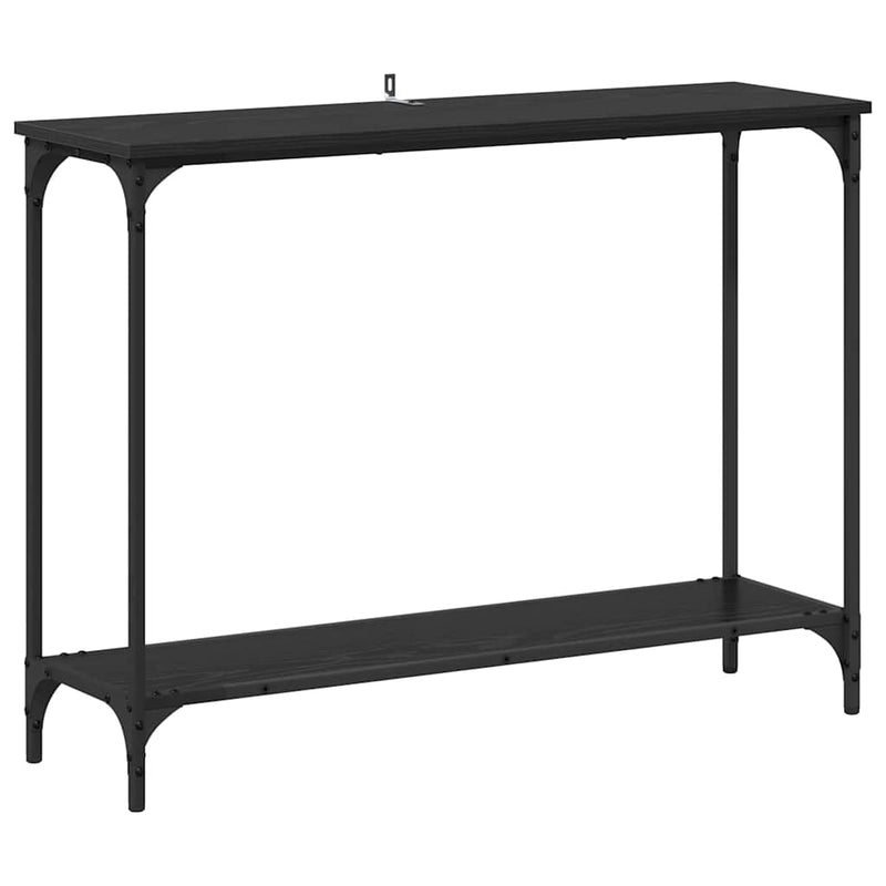 vidaXL Konzolasztal polcokkal Musta tammi 101 x 30.5 x 75 cm Faanyag
