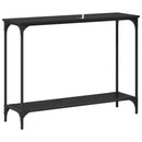 vidaXL Konzolasztal polcokkal Musta tammi 101 x 30.5 x 75 cm Faanyag