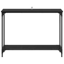 vidaXL Konzolasztal polcokkal Musta tammi 101 x 30.5 x 75 cm Faanyag