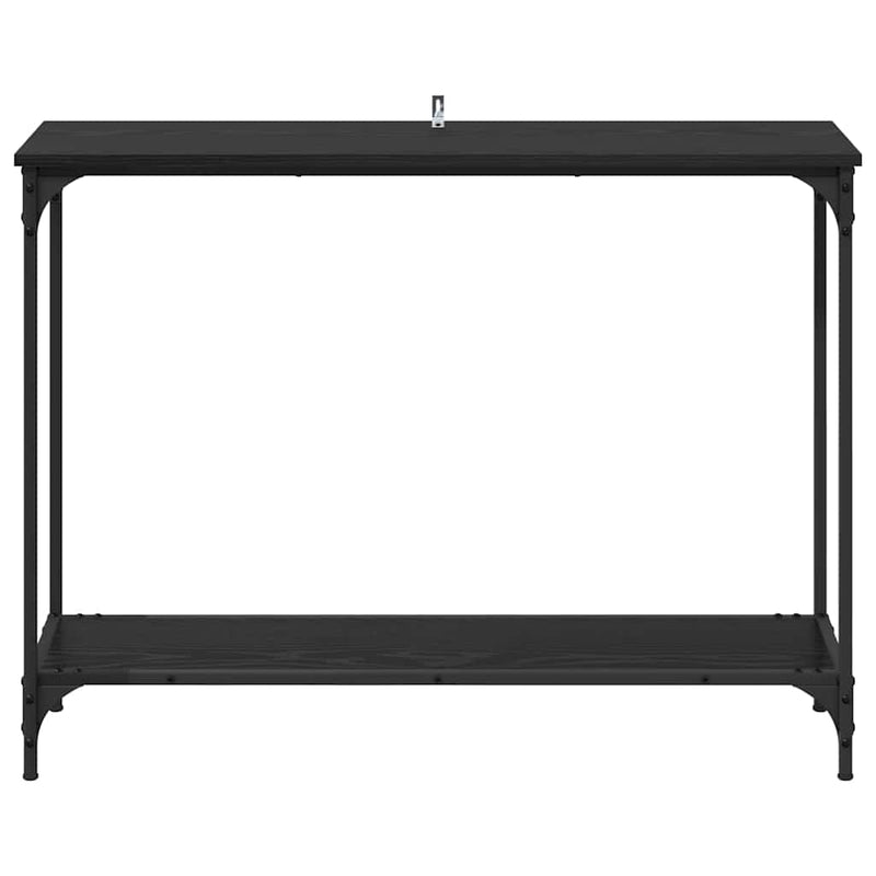 vidaXL Konzolasztal polcokkal Musta tammi 101 x 30.5 x 75 cm Faanyag