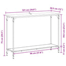 vidaXL Konzolasztal polcokkal Musta tammi 101 x 30.5 x 75 cm Faanyag