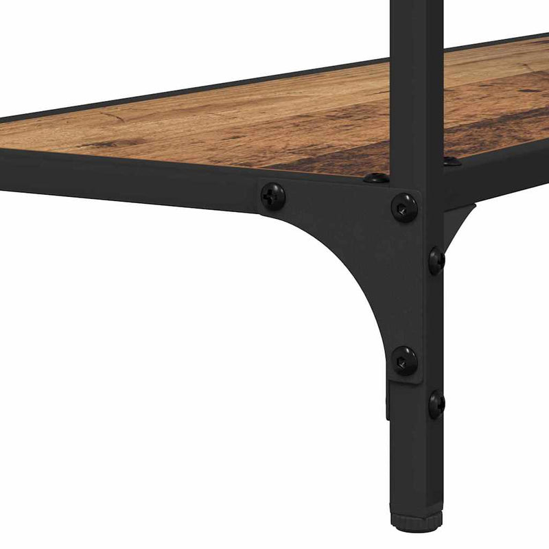 vidaXL Konzolasztal polcokkal Régi fa 75 x 30.5 x 75 cm Faanyag