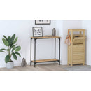 vidaXL Konzolasztal polcokkal kézműves tölgy 75 x 30.5 x 75 cm Faanyag