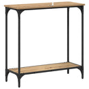 vidaXL Konzolasztal polcokkal kézműves tölgy 75 x 30.5 x 75 cm Faanyag
