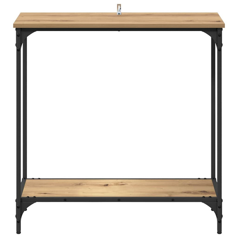 vidaXL Konzolasztal polcokkal kézműves tölgy 75 x 30.5 x 75 cm Faanyag