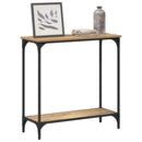 vidaXL Konzolasztal polcokkal kézműves tölgy 75 x 30.5 x 75 cm Faanyag
