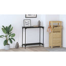 vidaXL Konzolasztal polcokkal Musta tammi 75 x 30.5 x 75 cm Faanyag