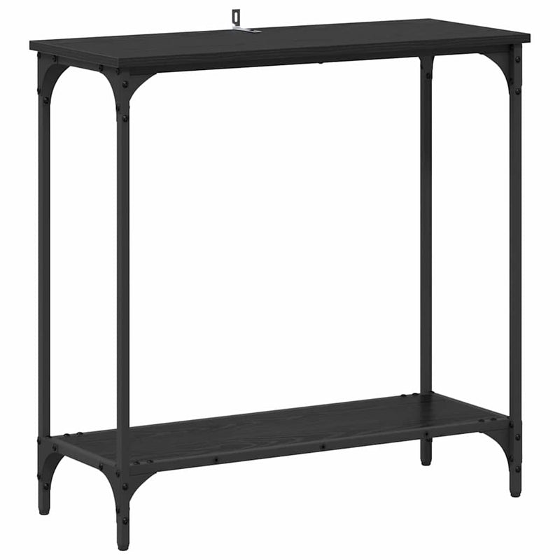 vidaXL Konzolasztal polcokkal Musta tammi 75 x 30.5 x 75 cm Faanyag