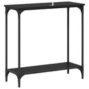 vidaXL Konzolasztal polcokkal Musta tammi 75 x 30.5 x 75 cm Faanyag