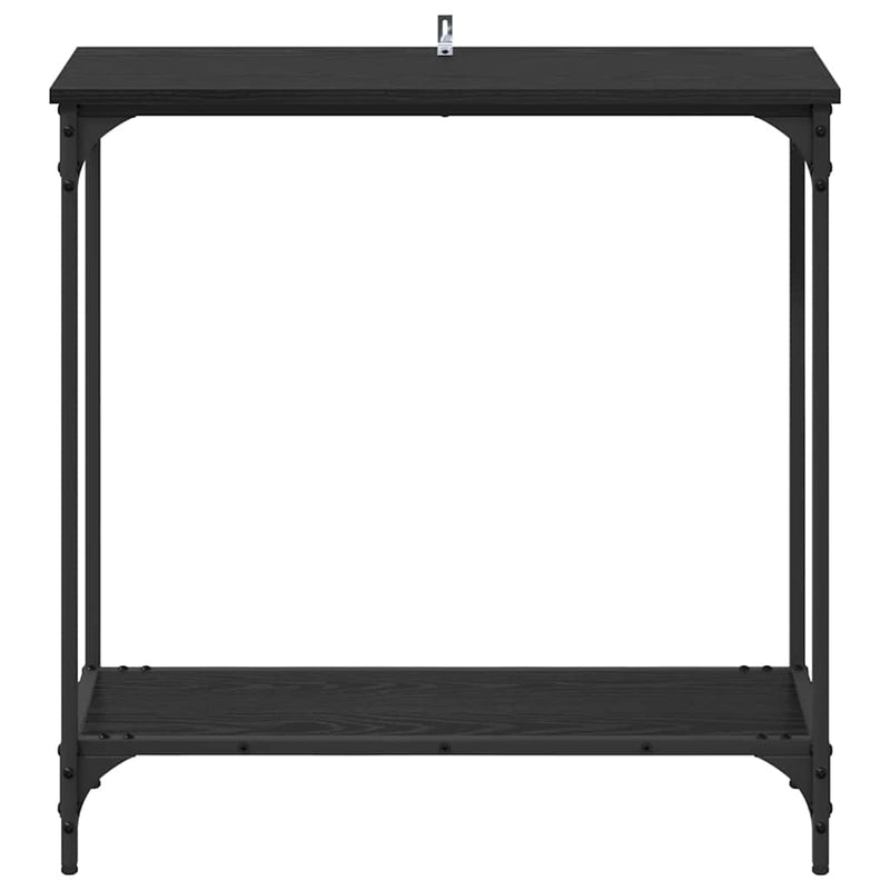 vidaXL Konzolasztal polcokkal Musta tammi 75 x 30.5 x 75 cm Faanyag