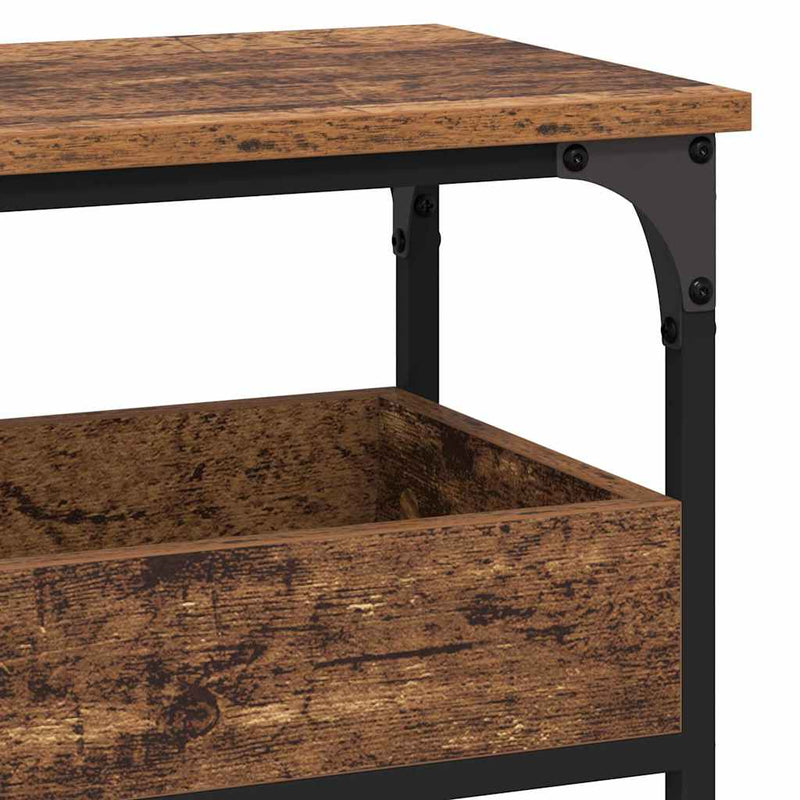 vidaXL Konzolasztal polcokkal Régi fa 100 x 29 x 75 cm Faanyag