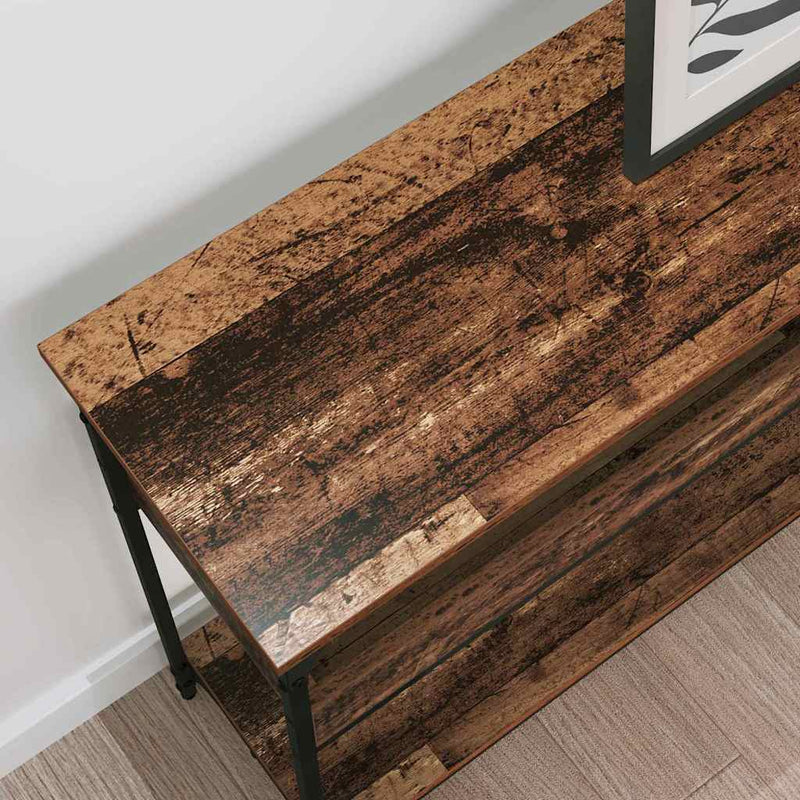vidaXL Konzolasztal polcokkal Régi fa 100 x 29 x 75 cm Faanyag