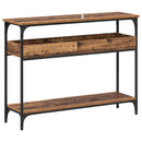 vidaXL Konzolasztal polcokkal Régi fa 100 x 29 x 75 cm Faanyag