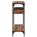 vidaXL Konzolasztal polcokkal Régi fa 100 x 29 x 75 cm Faanyag