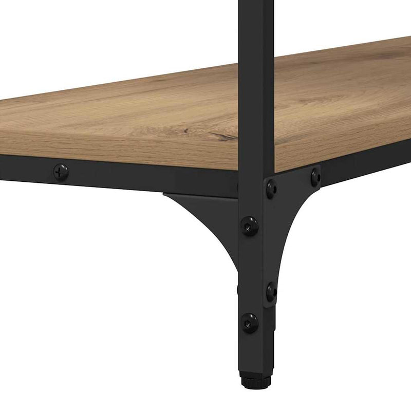 vidaXL Konzolasztal polcokkal kézműves tölgy 100 x 29 x 75 cm Faanyag