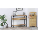 vidaXL Konzolasztal polcokkal kézműves tölgy 100 x 29 x 75 cm Faanyag