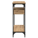 vidaXL Konzolasztal polcokkal kézműves tölgy 100 x 29 x 75 cm Faanyag