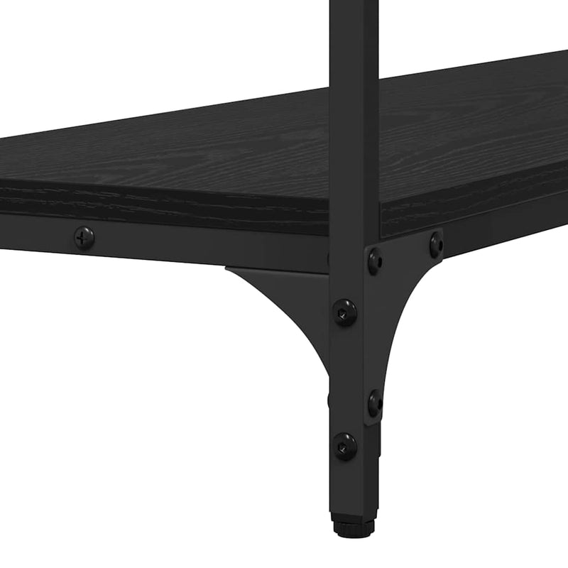vidaXL Konzolasztal polcokkal Musta tammi 100 x 29 x 75 cm Faanyag