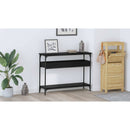 vidaXL Konzolasztal polcokkal Musta tammi 100 x 29 x 75 cm Faanyag
