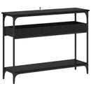 vidaXL Konzolasztal Musta tammi 100 x 29 x 75 cm Szerelt fa