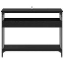 vidaXL Konzolasztal polcokkal Musta tammi 100 x 29 x 75 cm Faanyag