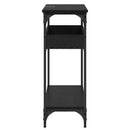 vidaXL Konzolasztal polcokkal Musta tammi 100 x 29 x 75 cm Faanyag
