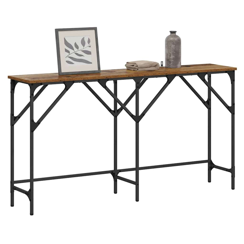 vidaXL Konzolasztal Régi fa 140 x 29 x 75 cm Faanyag