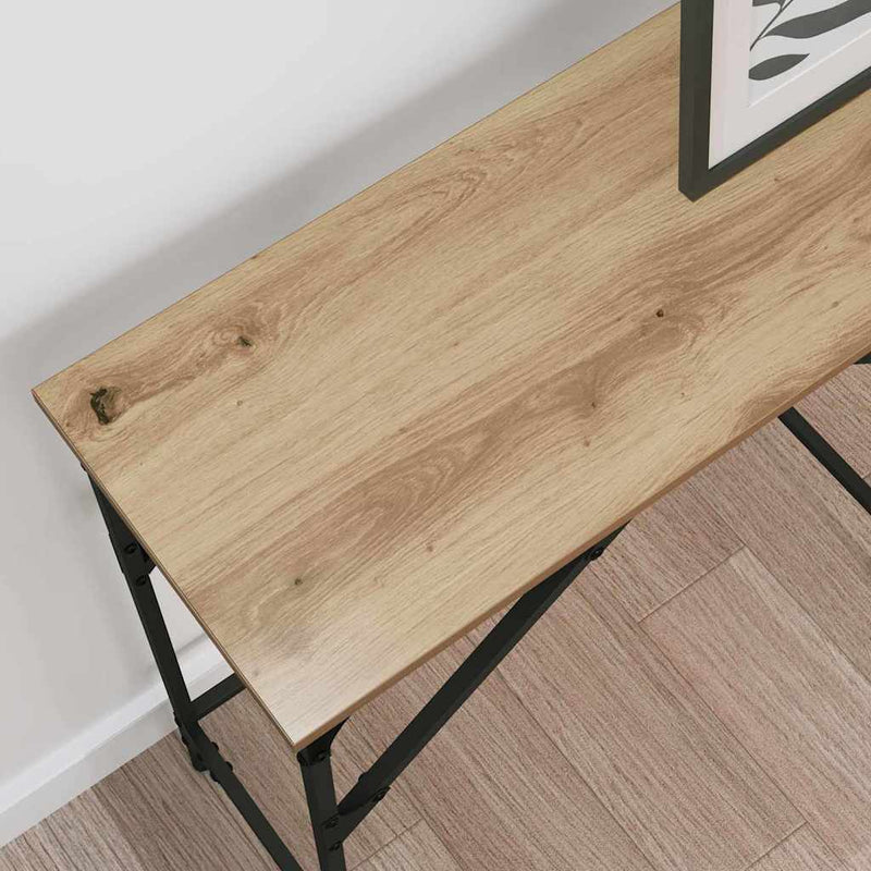 vidaXL Konzolasztal kézműves tölgy 140 x 29 x 75 cm Faanyag