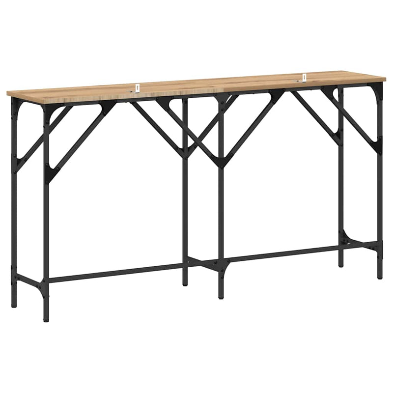 vidaXL Konzolasztal kézműves tölgy 140 x 29 x 75 cm Faanyag