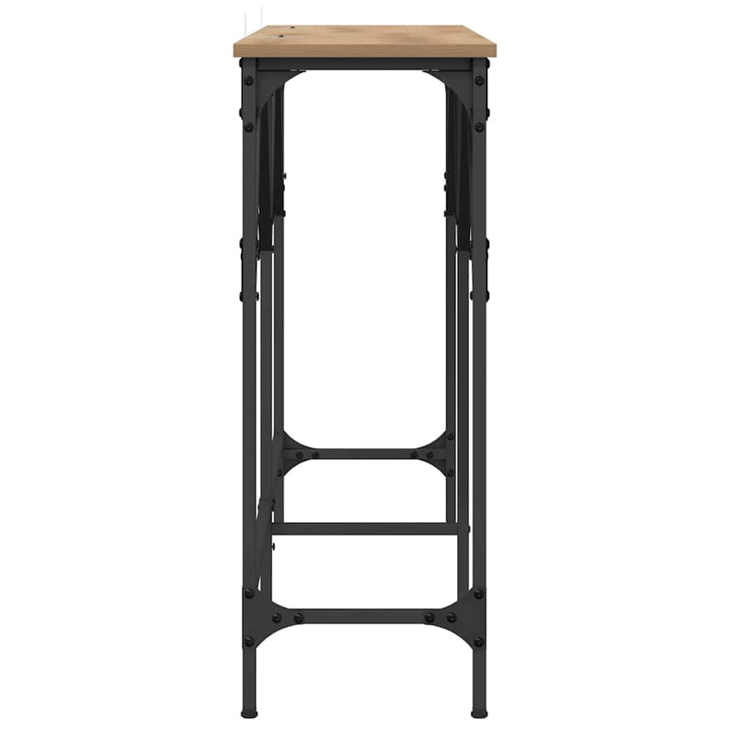 vidaXL Konzolasztal kézműves tölgy 140 x 29 x 75 cm Faanyag