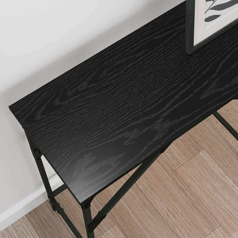 vidaXL Konzolasztal Musta tammi 140 x 29 x 75 cm Faanyag
