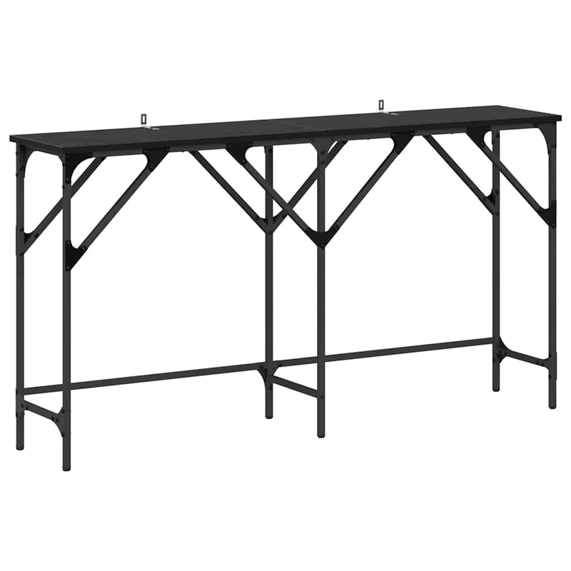 vidaXL Konzolasztal Musta tammi 140 x 29 x 75 cm Faanyag