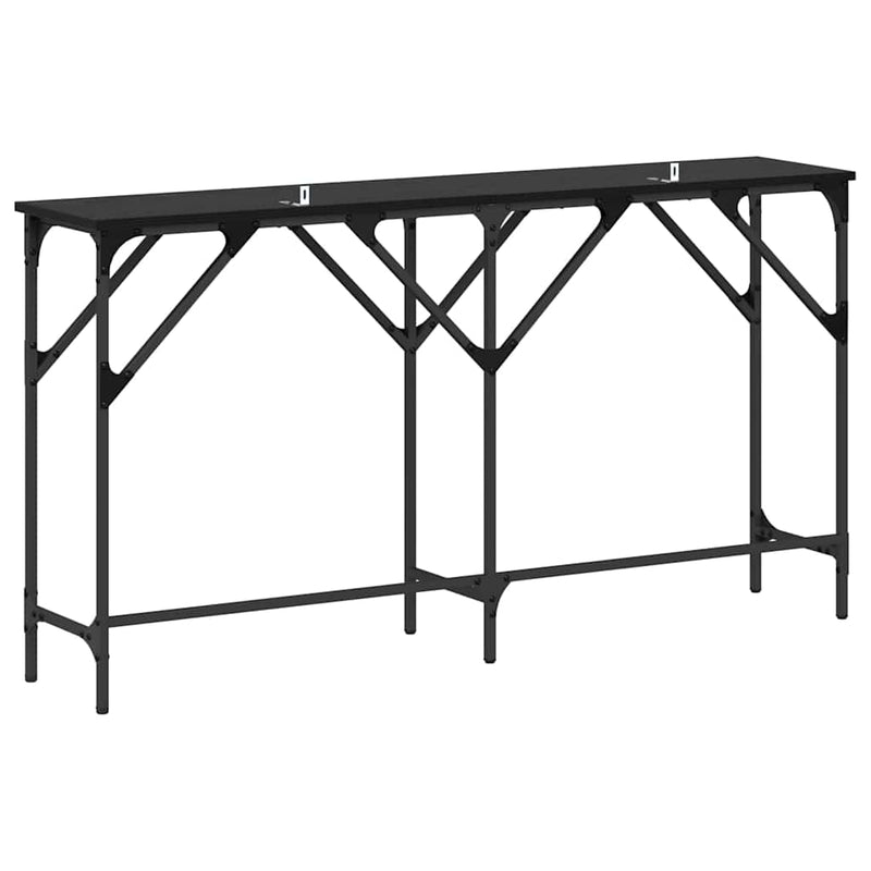 vidaXL Konzolasztal Musta tammi 140 x 29 x 75 cm Faanyag