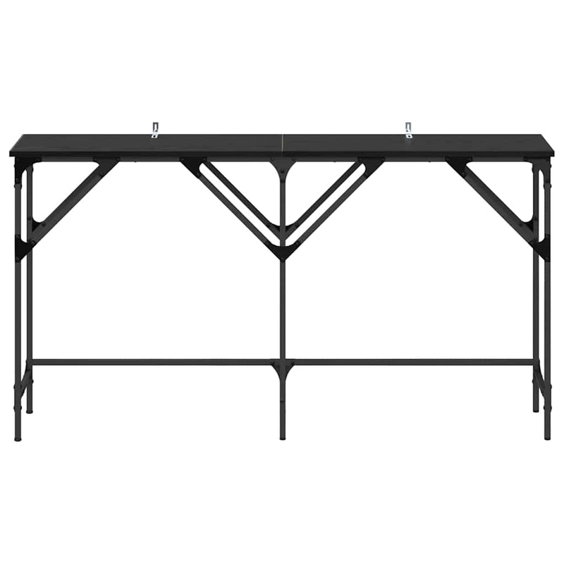 vidaXL Konzolasztal Musta tammi 140 x 29 x 75 cm Faanyag
