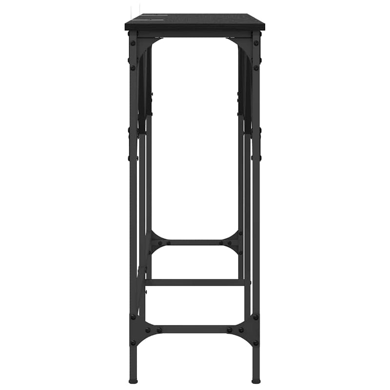 vidaXL Konzolasztal Fekete tölgy 140 x 29 x 75 cm Faanyag