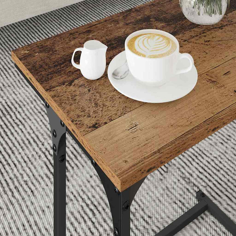 vidaXL Fészkelt Kávézó Asztal 3 pcs Régi fa 50.5 x 35 x 53 cm Faanyag