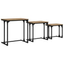 vidaXL Fészkelt Kávézó Asztal 3 pcs kézműves tölgy 50.5 x 35 x 53 cm