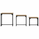 vidaXL Fészkelt Kávézó Asztal 3 pcs kézműves tölgy 50.5 x 35 x 53 cm