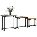 vidaXL Fészkelt Kávézó Asztal 3 pcs kézműves tölgy 50.5 x 35 x 53 cm