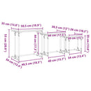 vidaXL Fészkelt Kávézó Asztal 3 pcs kézműves tölgy 50.5 x 35 x 53 cm