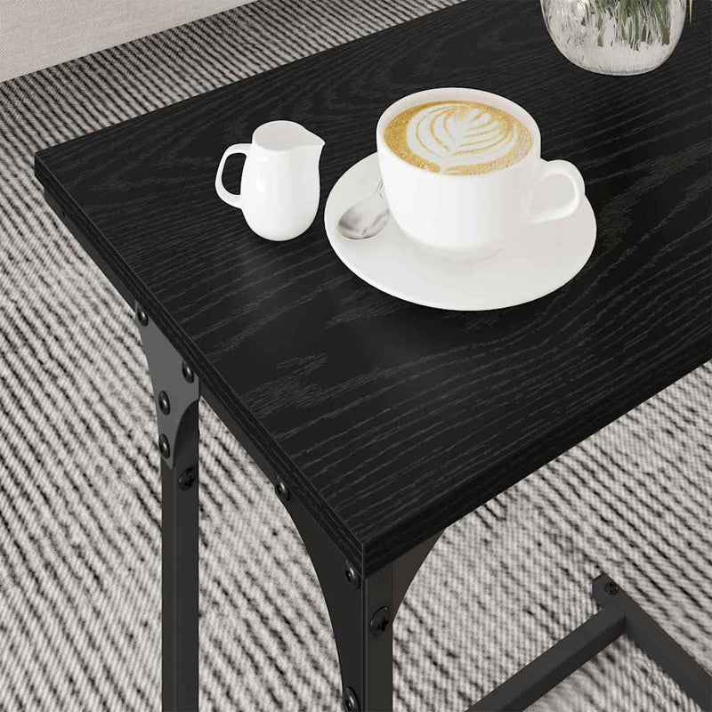 vidaXL Fészkelt Kávézó Asztal 3 pcs Musta tammi 50.5 x 35 x 53 cm