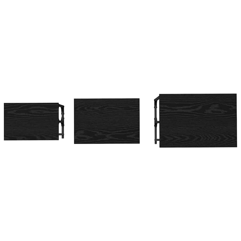 vidaXL Fészkelt Kávézó Asztal 3 pcs Musta tammi 50.5 x 35 x 53 cm