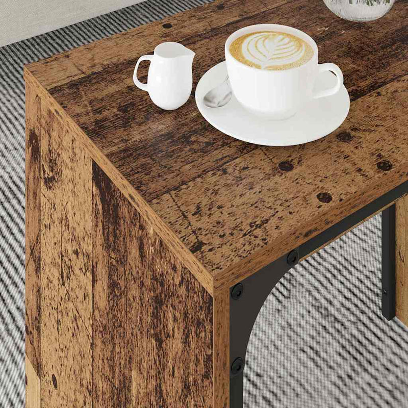 vidaXL Fészkelt Kávézó Asztal 3 pcs Régi fa 60 x 35 x 56 cm Faanyag